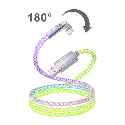 120W RGB Fast Charging Cable USB-C Power Cord