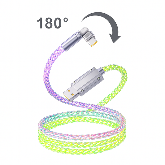 120W RGB Fast Charging Cable USB-C Power Cord