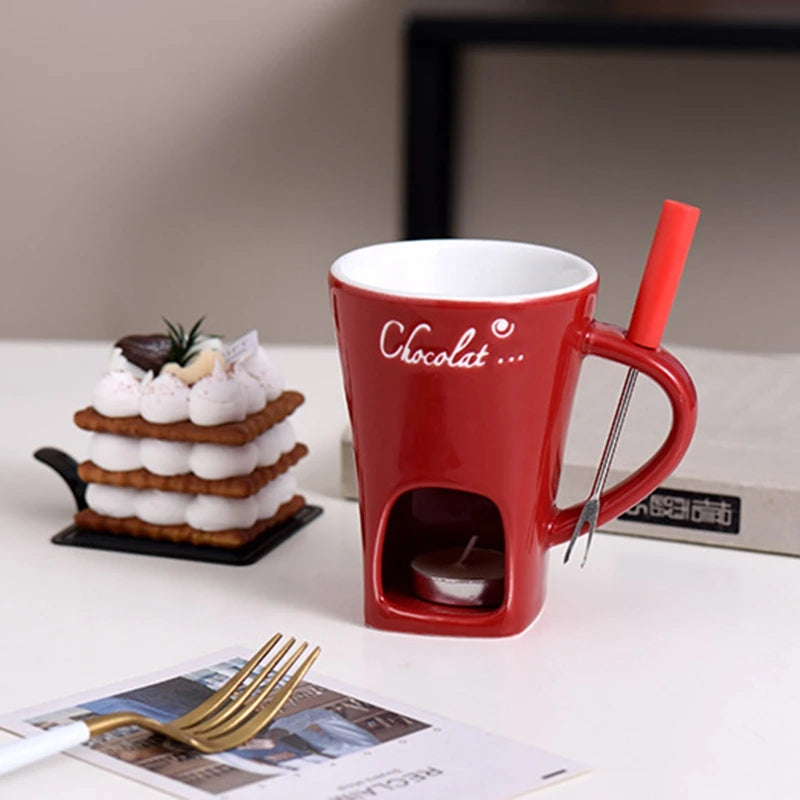 Fondue Mug for Chocolate & Cheese Melting