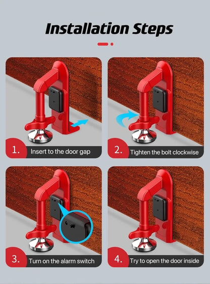 Metal Door Lock Alarm for Home & Travel Security