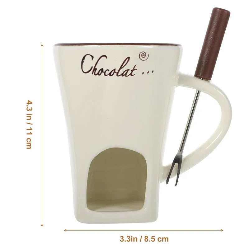 Fondue Mug for Chocolate & Cheese Melting