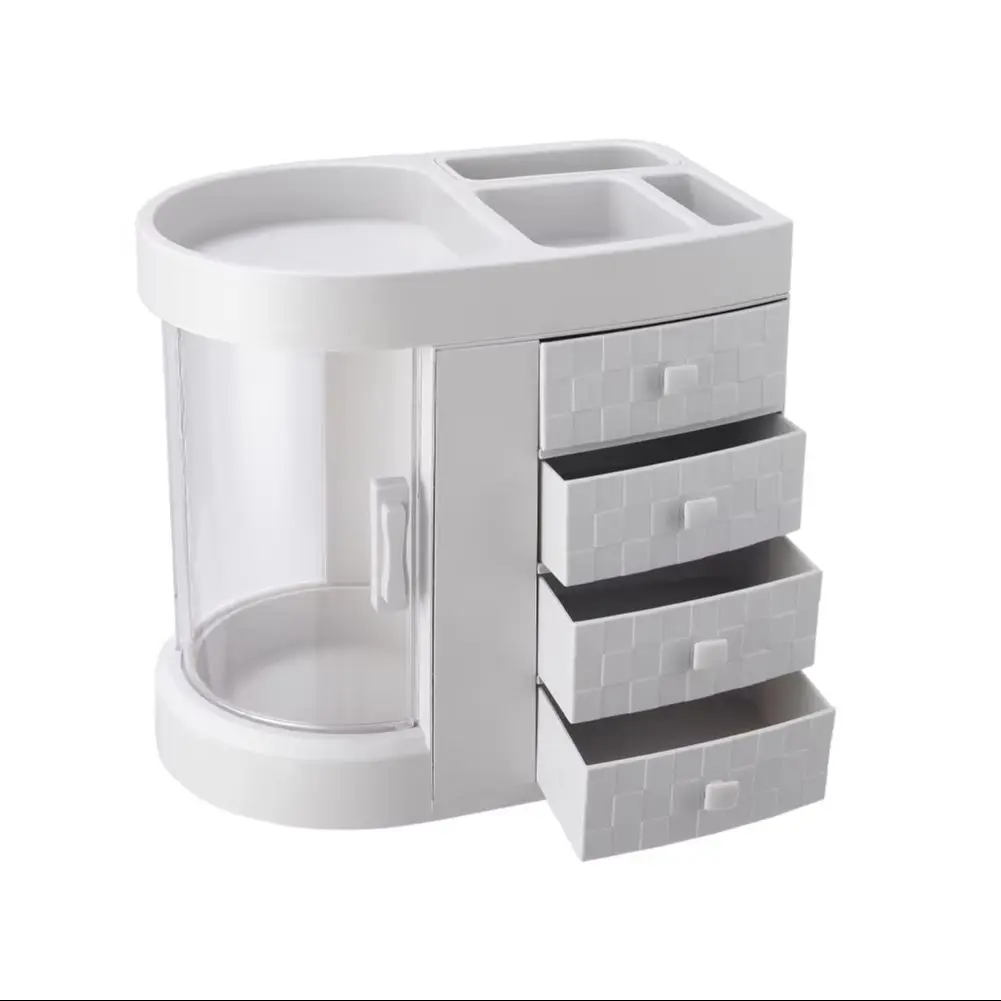 Rotating Makeup Organizer With Drawers for Cosmetics
