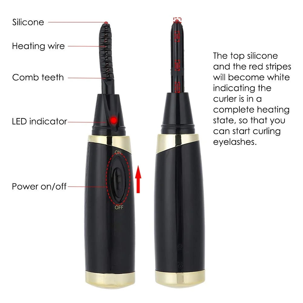 Electric Heated Eyelash Curler for Long-Lasting Curls