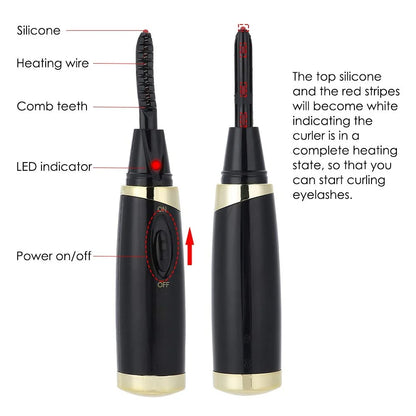 Electric Heated Eyelash Curler for Long-Lasting Curls
