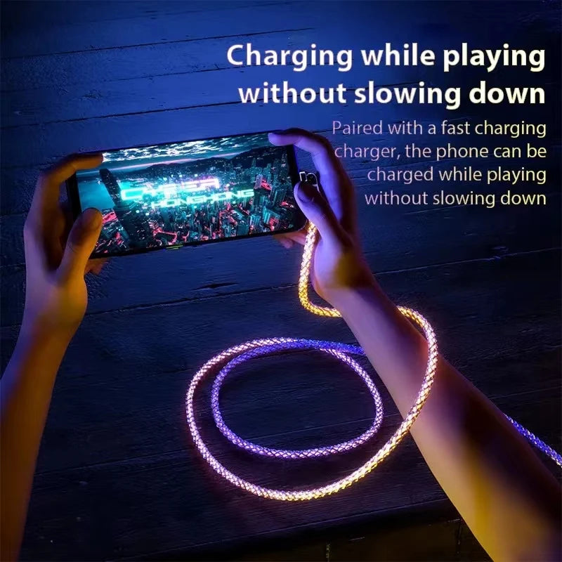 120W RGB Fast Charging Cable USB-C Power Cord