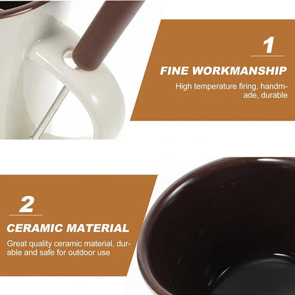 Fondue Mug for Chocolate & Cheese Melting