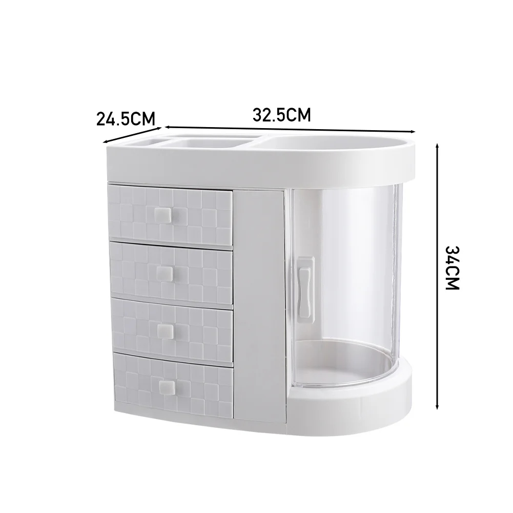 Rotating Makeup Organizer With Drawers for Cosmetics