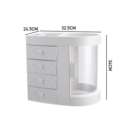 Rotating Makeup Organizer With Drawers for Cosmetics