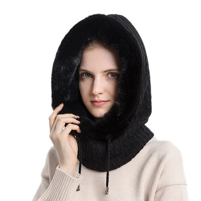Knitted Fleece Winter Scarf Mask for Cold Weather