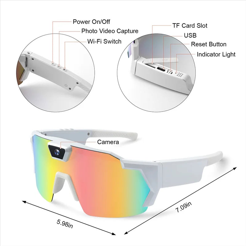 Bicycle Sports POV Camera Glasses with HD Recording