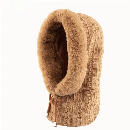 Knitted Fleece Winter Scarf Mask for Cold Weather