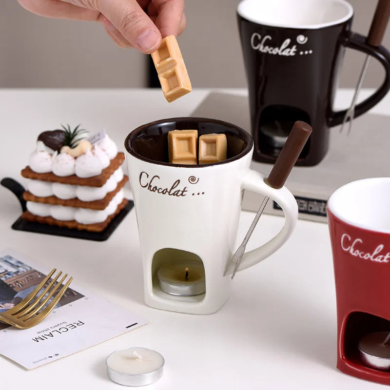 Fondue Mug for Chocolate & Cheese Melting