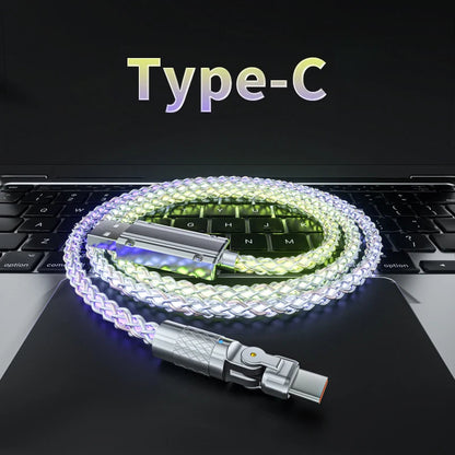 120W RGB Fast Charging Cable USB-C Power Cord