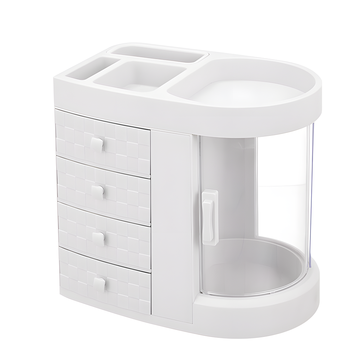 Rotating Makeup Organizer With Drawers for Cosmetics