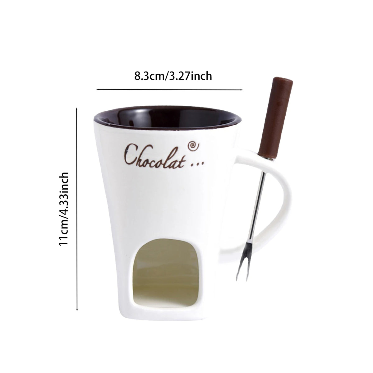 Fondue Mug for Chocolate & Cheese Melting