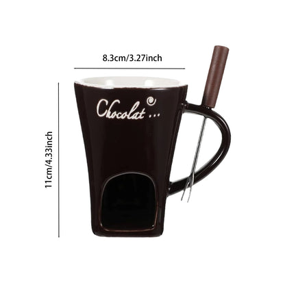 Fondue Mug for Chocolate & Cheese Melting