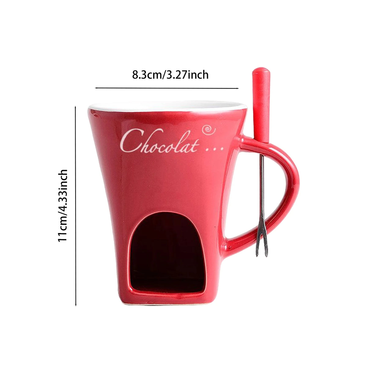 Fondue Mug for Chocolate & Cheese Melting
