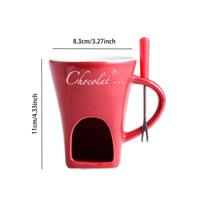 Fondue Mug for Chocolate & Cheese Melting